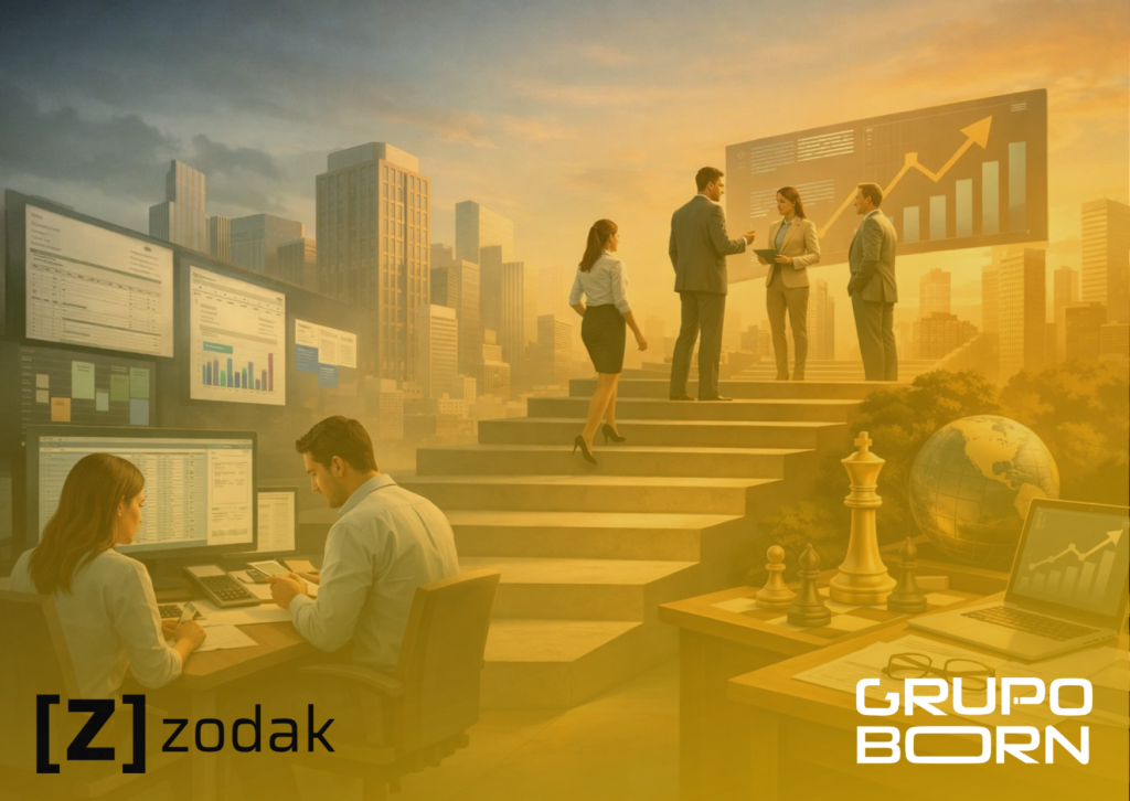 Imagem de um painel de controle (dashboard) financeiro com gráficos e indicadores de crescimento, simbolizando a inteligência de dados gerada pelo BPO Financeiro.